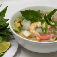 Seafood And Rice Noodle Soup · Pho do bien | vegan vegetarian gluten-free organic. Only medium size available.