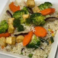 Vegan Fried Rice · Fried rice with bean sprouts, broccoli, carrot, and mushroom. Gluten-free and vegan.