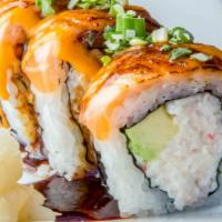 Lion King Roll · California Roll inside, torch-seared salmon on top with. dynamite sauce (10 pieces)