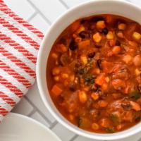 Mom'S Chili & Cornbread - Bowl · Black beans, pinto beans, tomato, bell pepper, zucchini, corn & kale, served w/ cornbread