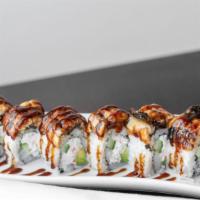 Dragon · California roll topped with eel.