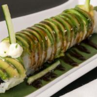 Caterpillar · Eel and cucumber topped with avocado.
