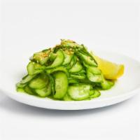 Sunomono Salad · Marinated sliced cucumbers.