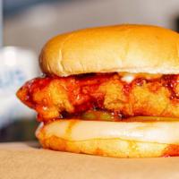Chicken Sandwich · Deep fried boneless chicken served drizzle with our famous in-house Korean sauce and jalapen...