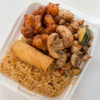 Combo Special · Choose any two entrees and a side of steamed rice fried rice or lo mein and egg roll 1 piece...