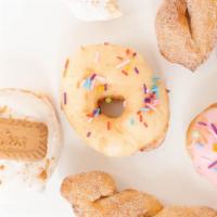 Half-Dozen Assorted Donuts · Varieties can differ between orders. Your box may include 6 of the following donuts: PB Love...