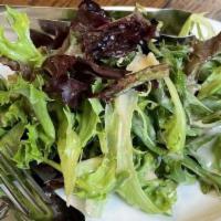 Simple Salad · Mixed greens, red wine agave nectar vinaigrette.