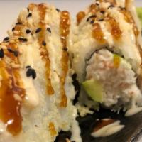 Crunch Roll · In: Shrimp Tempura, Krab, Avocado
Top: Crunch Flakes