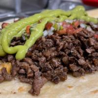 Super Burrito · Served  with rice, beans, guacamole, pico and meat of choice