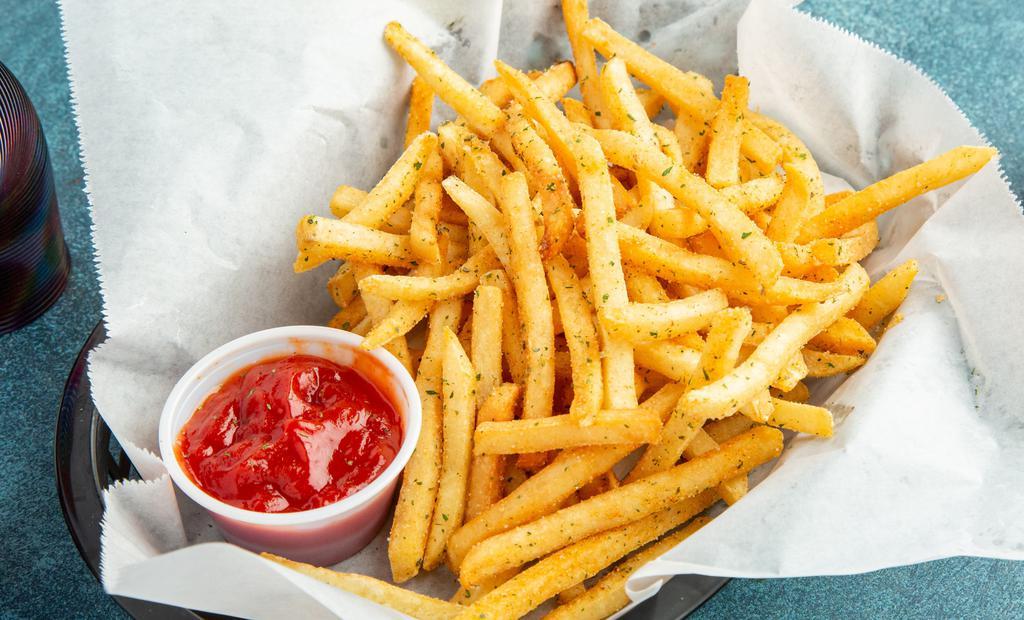 Seasoned Fries · French fries with our mmmPRESSED seasoning.  Served with ketchup.