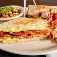 Avocado Blt Sandwich · Popular. Applewood bacon with sliced avocado on toasted sourdough with lettuce, tomato, and ...
