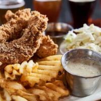 Southern Fried Chicken Strips · Popular. Seasoned fries with sides of country gravy and Morenci copper ale BBQ sauce, creamy...