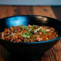 Auntie Zhang'S Chinese Noodles · Ground pork, chewy mung bean noodles, so much garlic, doubanjiang, Sichuan oil. The Chinese ...