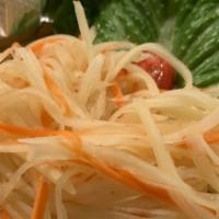 Papaya Salad · Shredded fresh green papaya and carrot mixed with fresh chili, garlic and tomato in spicy li...