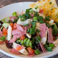 Lite Chop Chop · House mix dressing, fresh greens, roasted chicken breast, salami, kalamata olives, tomatoes,...