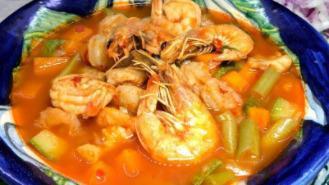Sopa De Camaron · Shrimp soup.