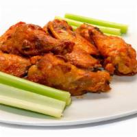 Chicken Wings · Your choice of 6, 12, or 18 wings. 
Buffalo, BBQ, teriyaki, sweet chili, habanero. Comes wit...