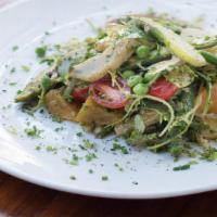 Hh Toulouse Market Salad · Haricots verts, asparagus, golden beets, heirloom toamtoes, fine herbes, nicoise olives, fri...