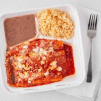 Enchiladas · Choice of meat: steak chicken and pork