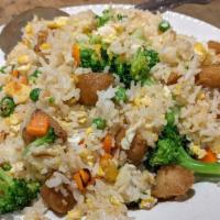 Chicken Fried Rice · Chicken fried rice. The meat & seafood on the menu is for namesake only. The dishes are 100 ...