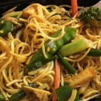 Singapore Noodles · Stir-fried vermicelli with tofu & vegetable Singapore style. The meat & seafood on the menu ...