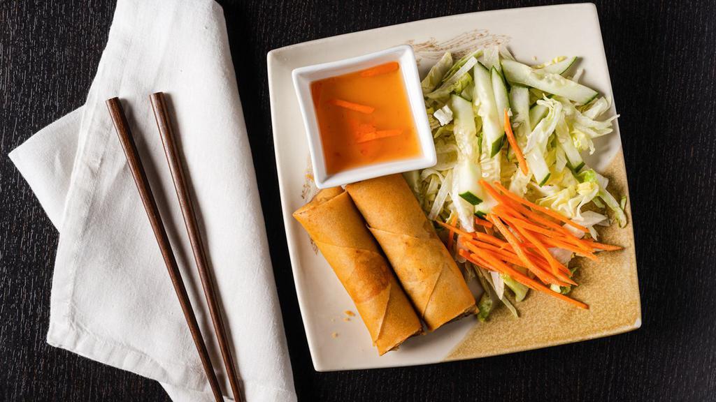 Vietnamese Egg Rolls · Filled with pork, carrots, ear mushroom, rice noodle, deep fried and served with fish sauce.