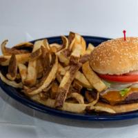 Single Burger · 1/3 lb. patty with lettuce, tomato, onion & pickles.