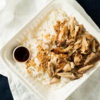 Teriyaki Chicken Plate · large sized teriyaki chicken, steamed rice, teriyaki sauce and a side salad