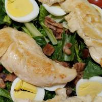 Cobb Salad · Chicken, bacon, egg, mozzarella cheese & tomatoes.