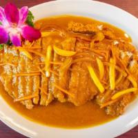 Katsu Curry Rice · Deep-fried with curry sauce on the top of rice.