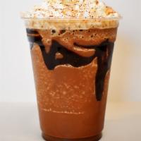 Caramel Mocha Frappe · Espresso, milk and ice blended with caramel and dark chocolate sauce.