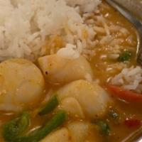 Red Curry · Your choice of meat or tofu, sweet basil, bamboo shoot, and bell pepper in coconut milk with...