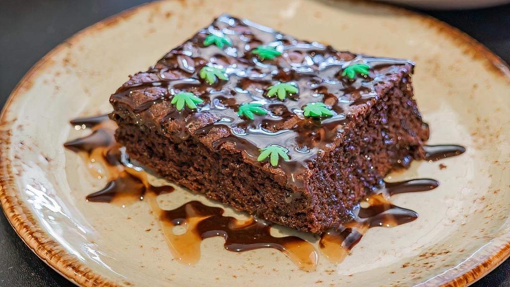 Chocolate Fudge Brownie · chocolate, caramel and sprinkles