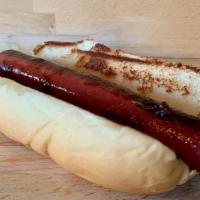 Hot Dog · Hot dog served plain. 
Choose your toppings.