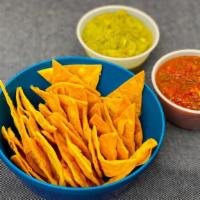 Chips · Cut and fried fresh daily in house. 

Scratch made salsa fresca and guacamole also made fres...