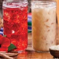 Agua Fresca · Horchata- Sweetened house made rice beverage with cinnamon. No dairy.

Jamaica- House steepe...