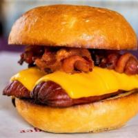 Hot Dog W/ Cheese & Bacon · Made with American Cheese