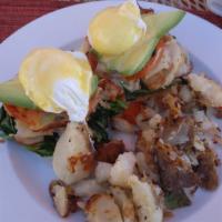 Eggs Benny · served until 11am on the weekdays and 2pm on the weekends! 
two poached eggs and canadian ba...