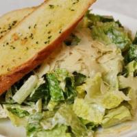 Classic Caesar · Crisp romaine, Caesar dressing, croutons, shaved Parmesan. Add chicken for an additional cha...