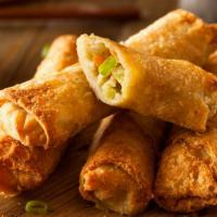 Egg Rolls · 3 pieces of Delicious Egg rolls, stuffed with a fresh assortment of veggies.