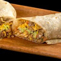 California Burrito · Carne asada, French fries, pico de gallo, guacamole, sour creme and cheese.