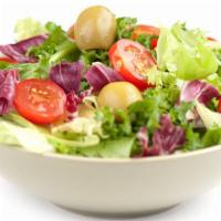 Garden Salad · With a choice of iceberg, romaine or spinach, plus tomato and cucumber with your choice of d...
