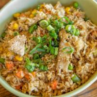 Fried Rice Chicken Breast · Fried rice with stir fried vegetables, egg, and Chicken Breast
