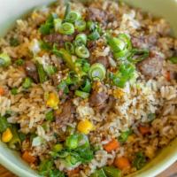 Fried Rice New York Steak · Fried rice with stir fried vegetables, egg, and NY Steak
