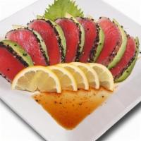 Seared Red Tuna (7) · Raw / Sesame Seeds / Sauce contains gluten