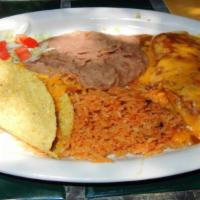 Cheese Enchilada & Beef Taco Or Beef Tamale · 