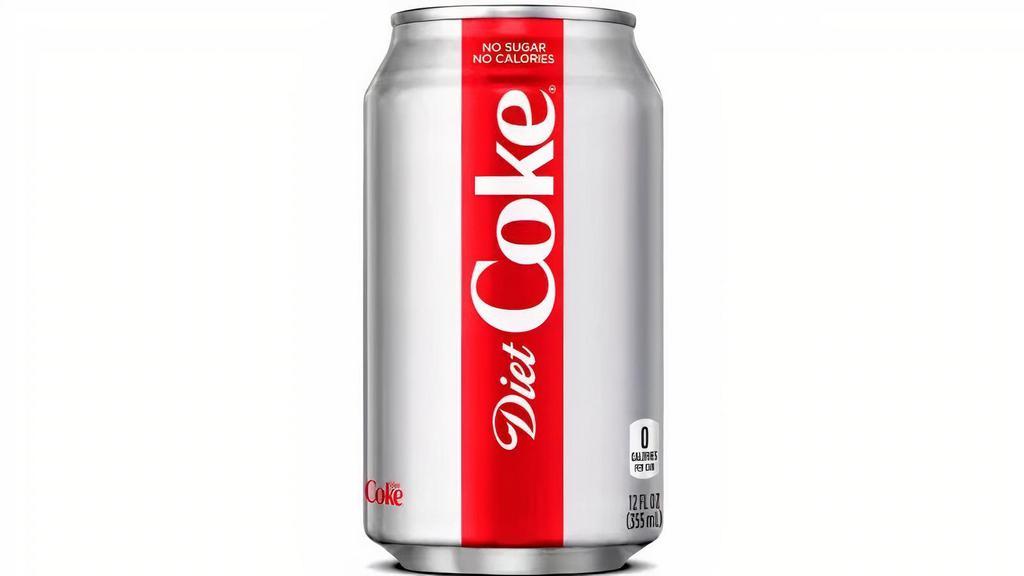Canned Diet Coke · A can of Diet Coke, served cold.