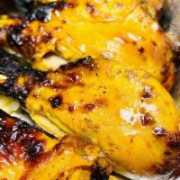 Cornish Hen Kabob Dish · A whole Cornish hen (bone-in) marinated in our lemon and saffron sauce, skewered and grilled...