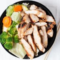 Low Carb Chicken Bowl · Riceless bowl served with fresh steamed vegetables, grilled white meat chicken, and a side o...