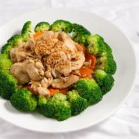 Garlic Delight · Your choice of protein stir-fried with garlic, broccoli, cabbage, and carrots.